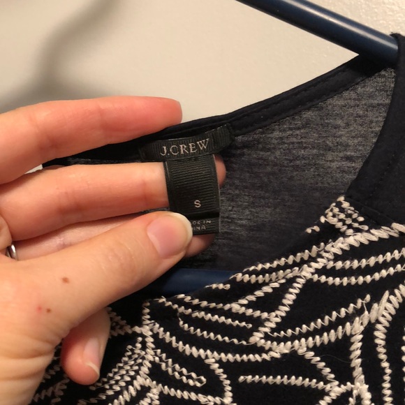 J.Crew Navy & White Embroidered Top - Picture 3 of 7